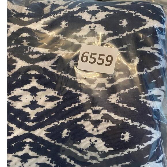 Grace Elements Womens Medium Cardigan Sweater Blue White Print Pockets - Picture 8 of 8